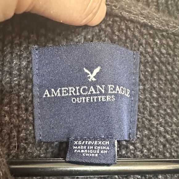 American Eagle Cardigan Sweater Mens XS Pockets Lapel Chunky Grandpa Preppy Fall - Picture 9 of 11